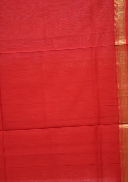 Pure Maheswari Silk Cotton saree-Onion Pink Plain Small Border