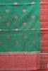 Bamboo Silk Saree-green maroon thumbnail