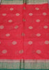 Bamboo Silk Saree-red green thumbnail