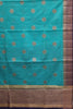 Bamboo Silk Saree-teal green thumbnail