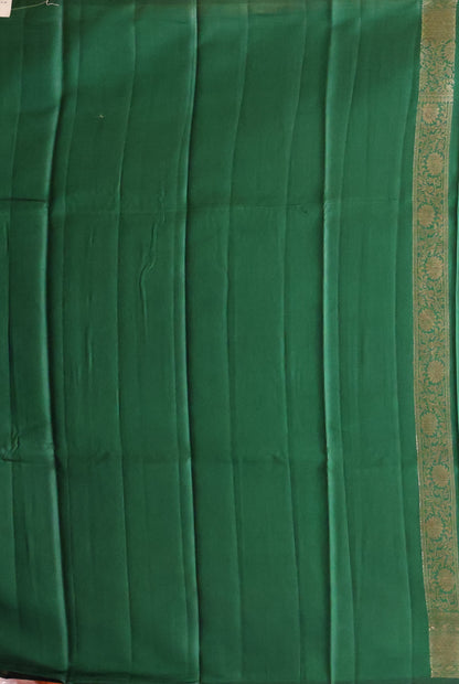 Pure Banarasi Saree Chiniya Silk with Contrast Pallu-Black