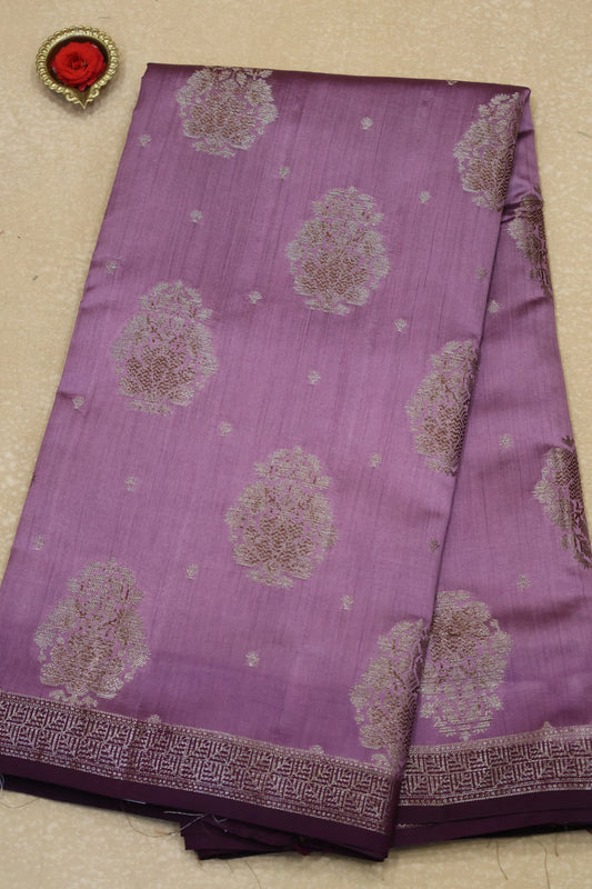 Pure Banarasi Saree Chiniya Silk -Purple