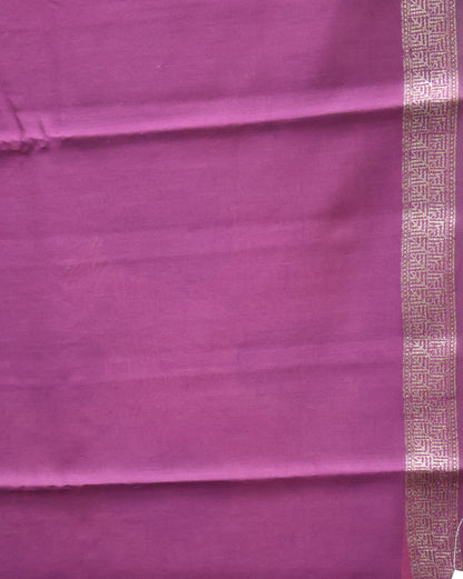 Pure Banarasi Saree Chiniya Silk -Purple