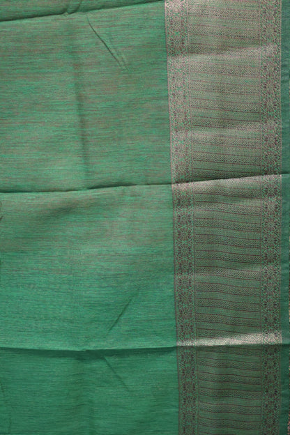 Bamboo Silk Saree- Rani Pink-Green