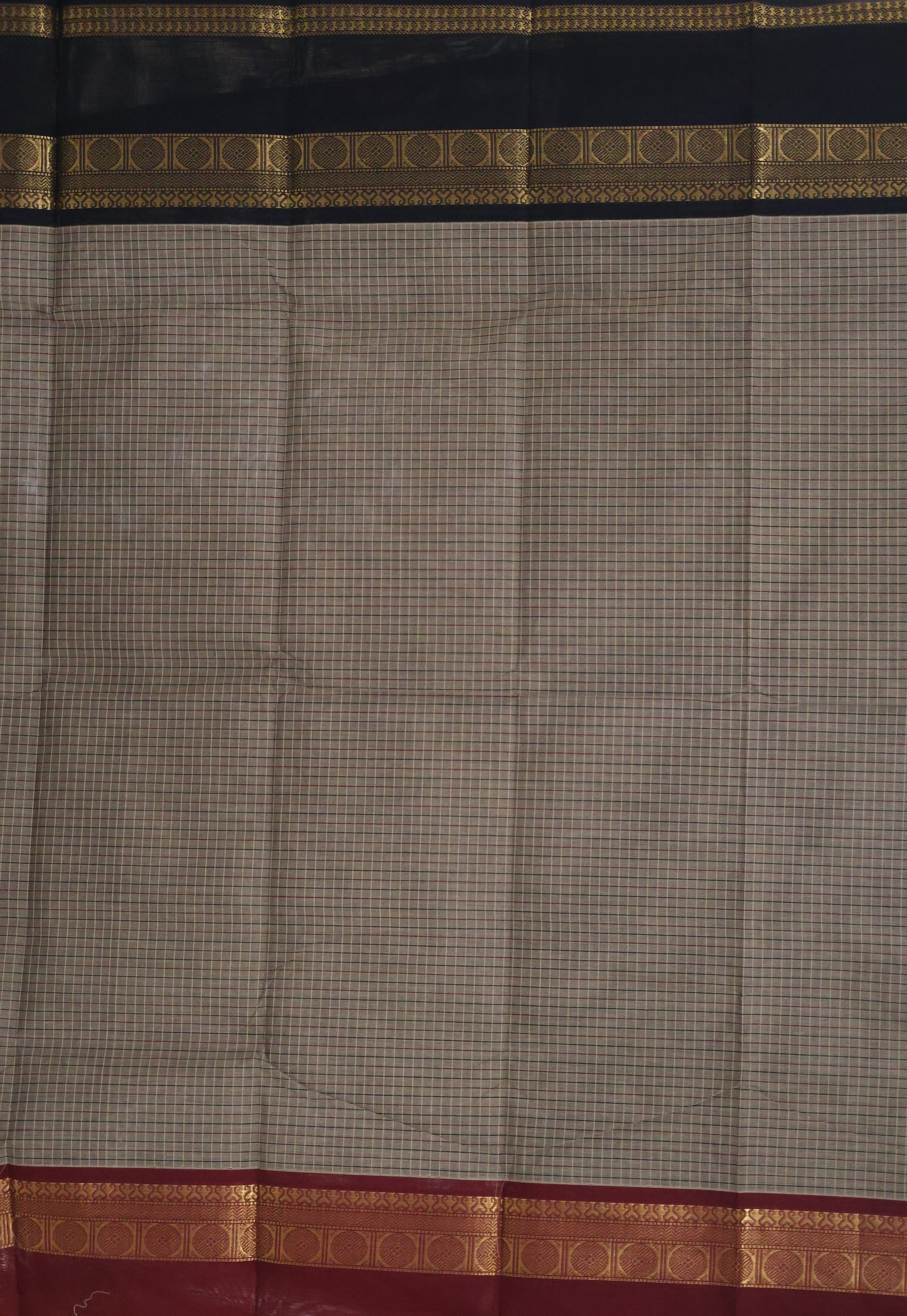 Kanchi Cotton Saree - Greyish Biege