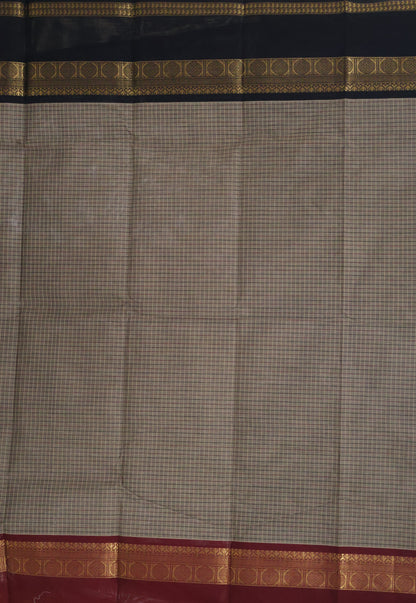 Kanchi Cotton Saree - Greyish Biege