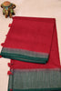 Bamboo Silk Saree-Red-Green thumbnail