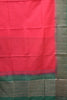 Bamboo Silk Saree-Red-Green thumbnail