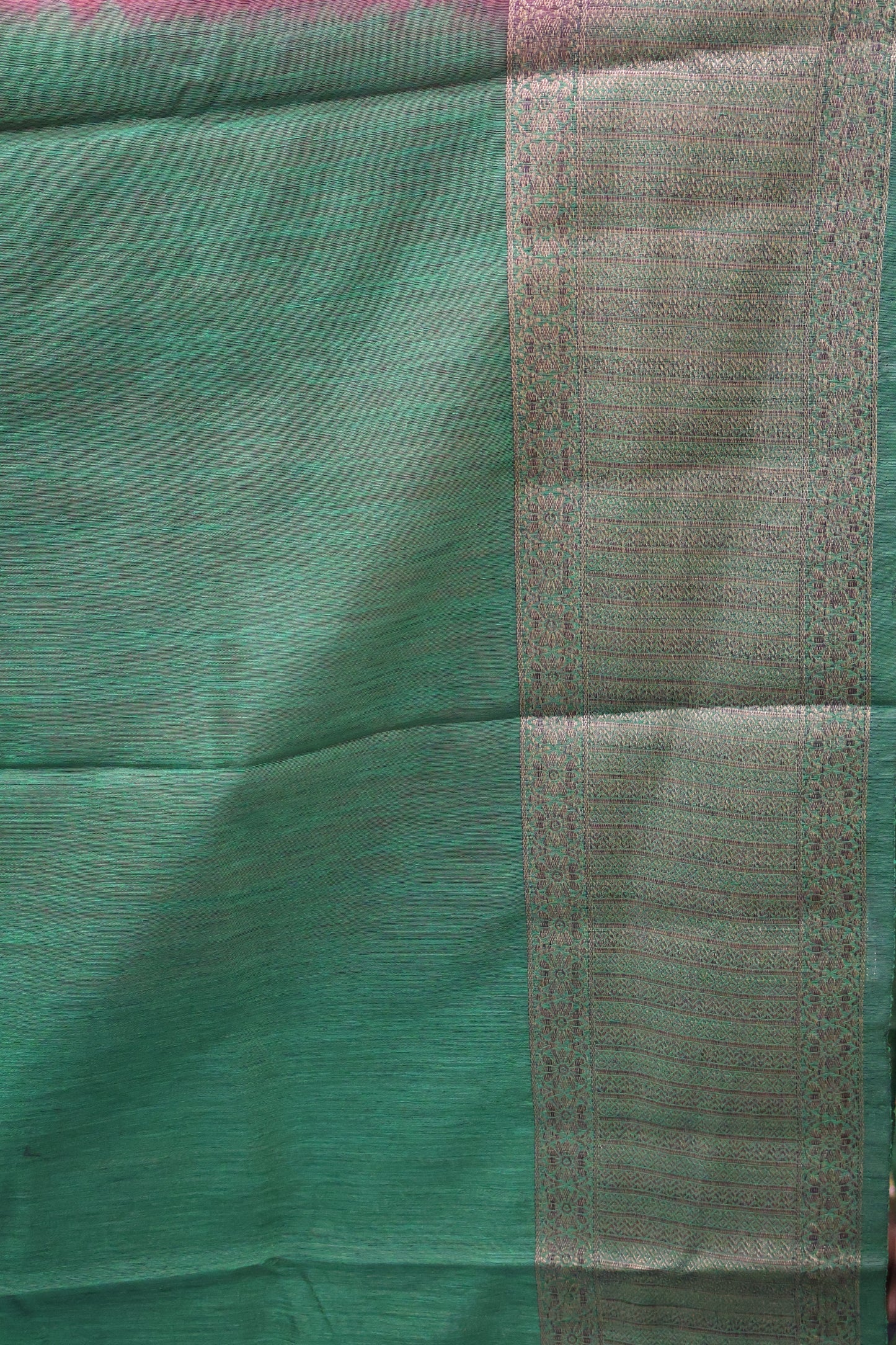 Bamboo Silk Saree-Red-Green