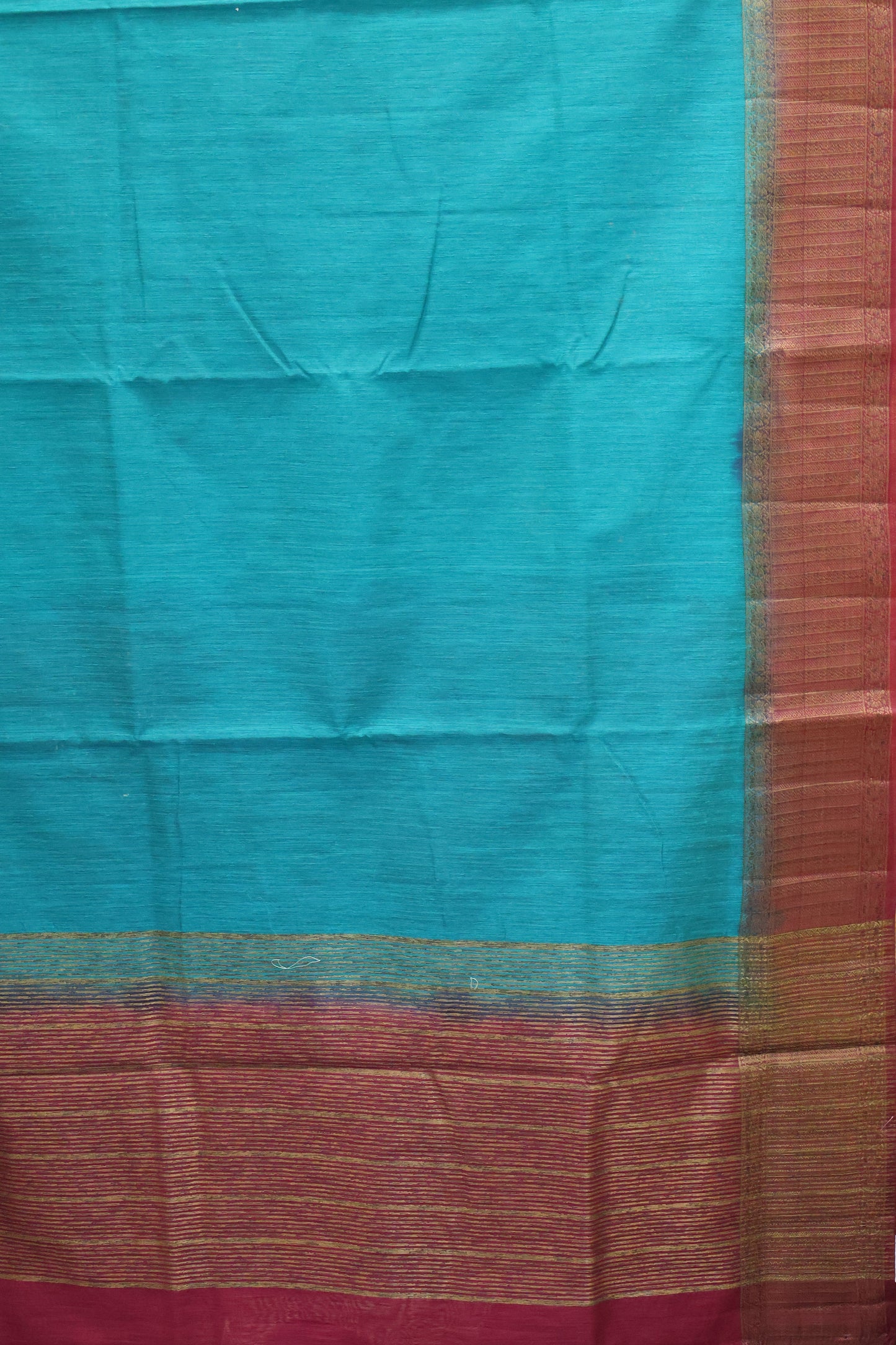 Bamboo Silk Saree-Peack Blue