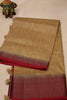 Bamboo Silk Saree-Sandal-Red thumbnail