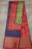 Chanderi Silk Cotton Saree-Navy blue-Maroon thumbnail
