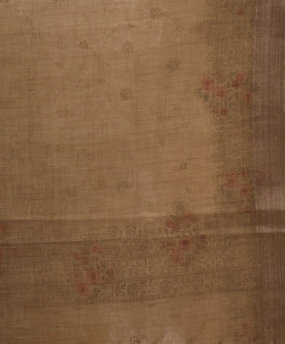 Tissue Linen Saree -Lite Khaki