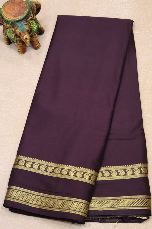 Art Mysore Silk cotton -brown plain