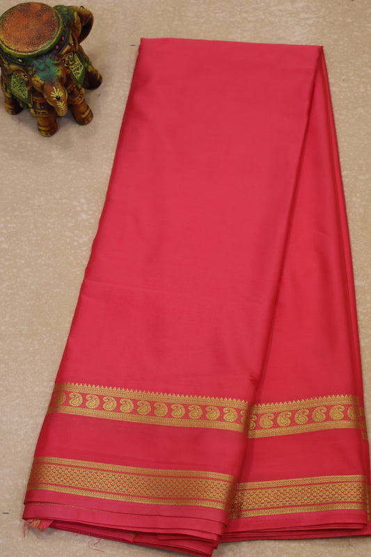 Art Mysore Silk cotton -peachish pink