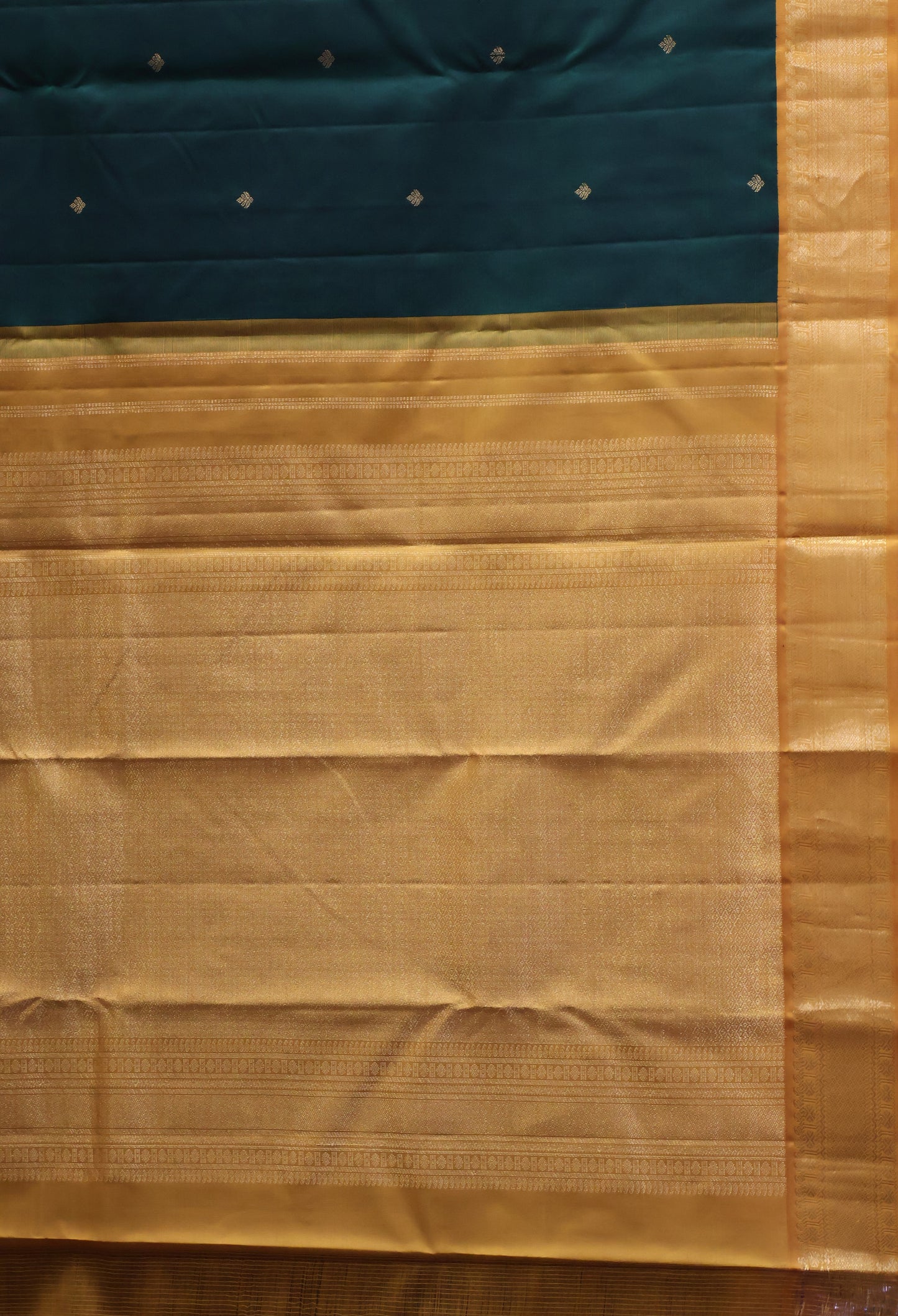 Pure Kanjivaram Silk Saree -Green Mustard