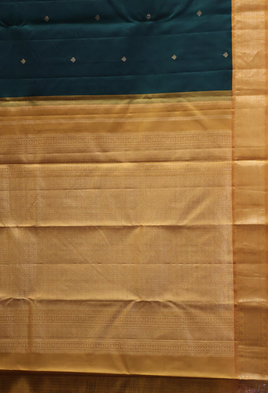 Pure Kanjivaram Silk Saree -Green Mustard