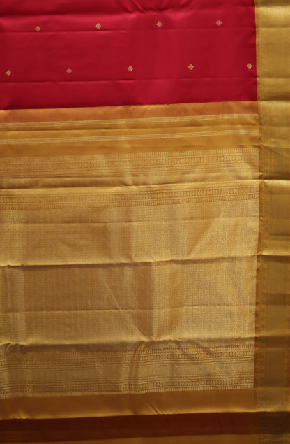 Pure Kanjivaram Silk Saree -Red Mustard
