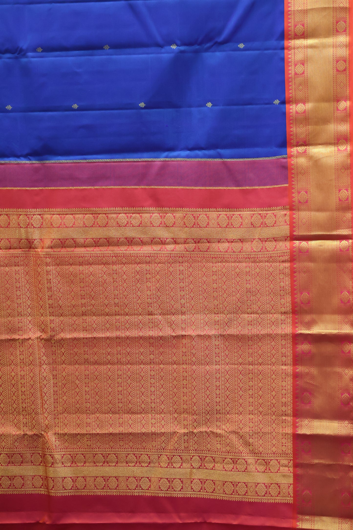 Pure Kanjivaram Silk Saree -Peacock Blue