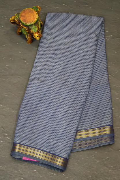 Viscose Saree-Blue Line Pattern