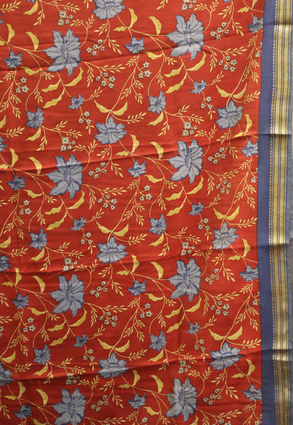 Viscose Saree-Blue Line Pattern