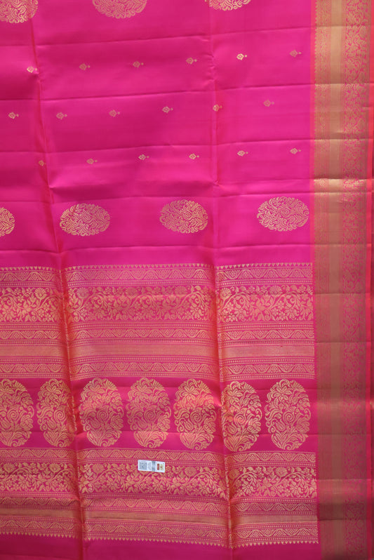 Pure Soft Silk Saree -Pink Orange