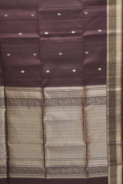 Pure Soft Silk Saree - Purple peacock