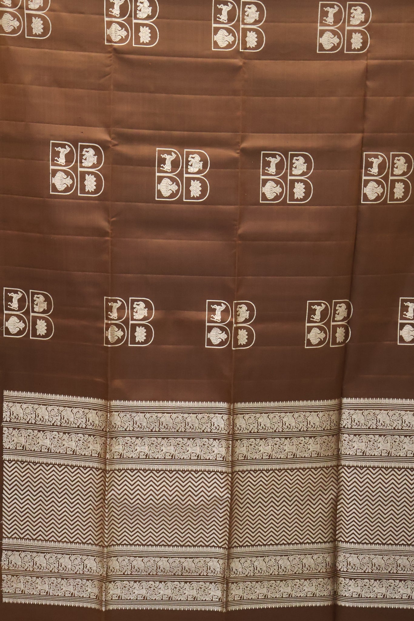 Pure Soft Silk Saree - brown Horse