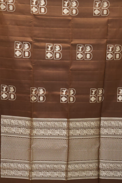 Pure Soft Silk Saree - brown Horse