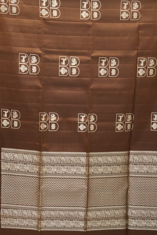 Pure Soft Silk Saree - brown Horse