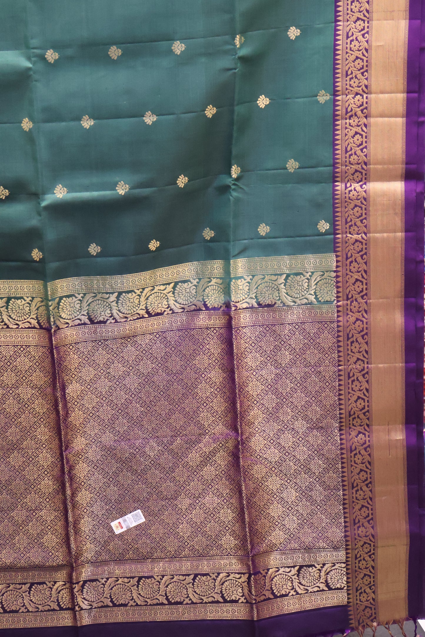Pure Soft Silk Saree-Metalic Green-Voilet