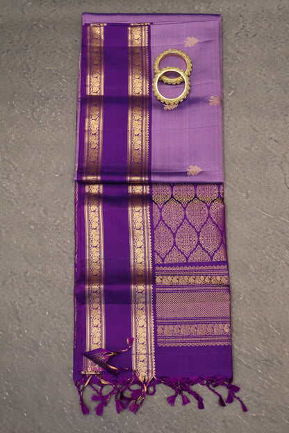 Pure Soft Silk Saree - Retapet Border Lavender-Voilet
