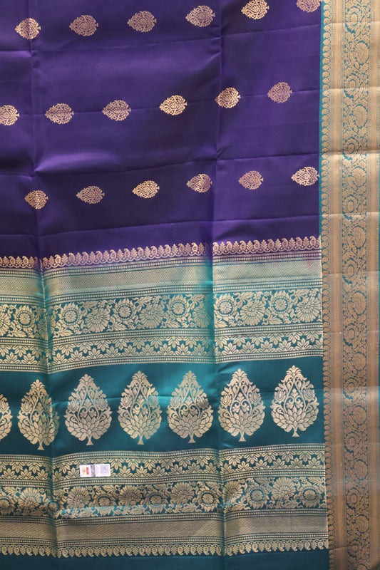 Pure Soft Silk Saree -Navy Blue