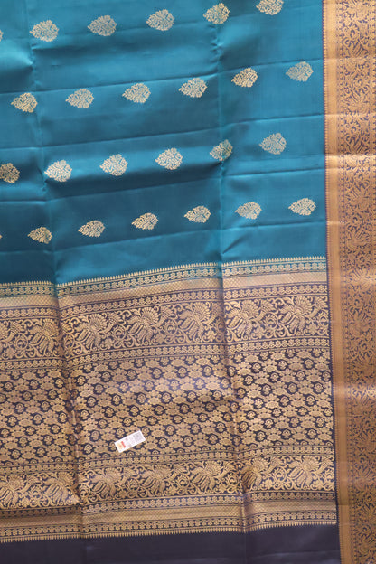 Pure Soft Silk Saree -Peacock Green