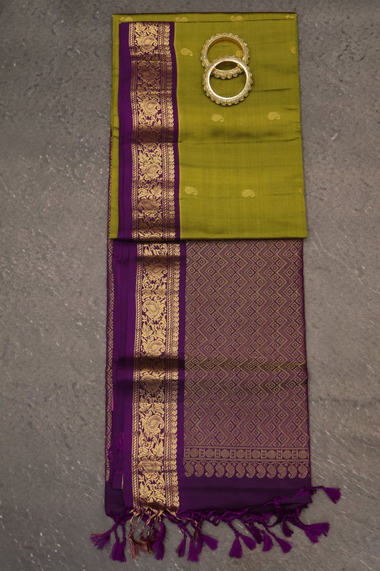 Pure Soft Silk Saree -Mehandhi Green