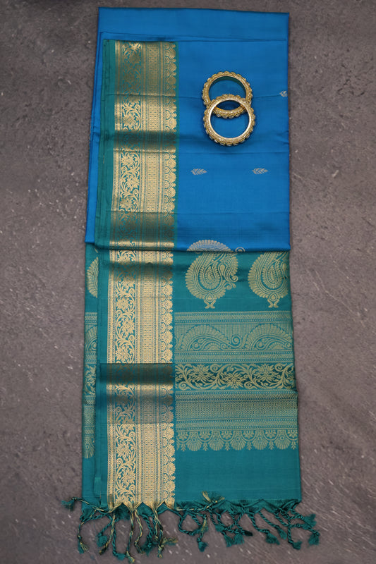 Pure Soft Silk Saree-Sky Blue