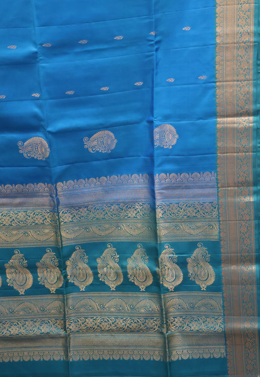 Pure Soft Silk Saree-Sky Blue