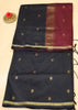 Maheswari Cotton Saree - Star Black Maroon thumbnail