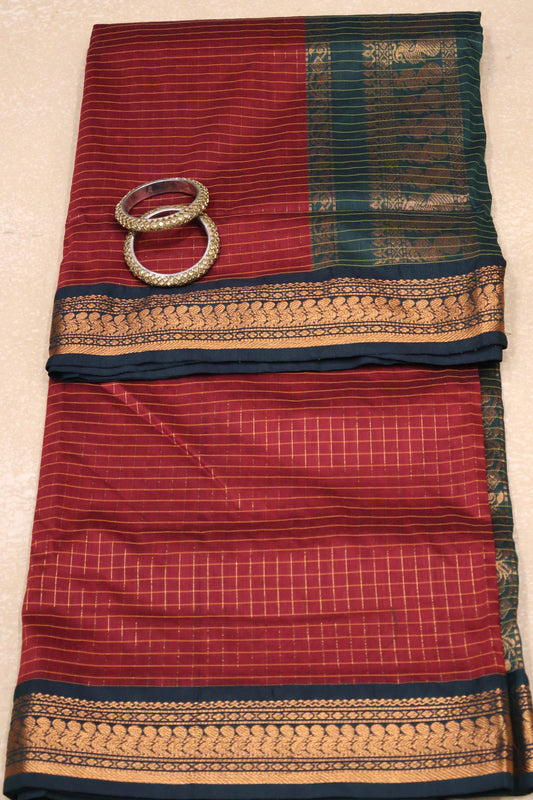 Kalyani Cotton-Checkred Araku