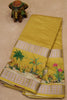 Chanderi Saree Pichwai Print -Yellow thumbnail