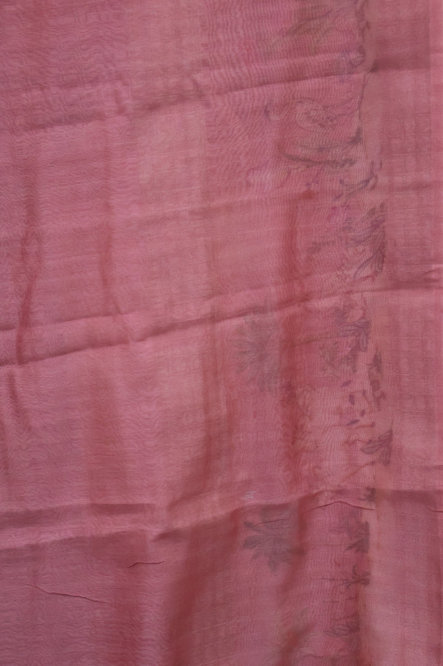 Chanderi Saree Pichwai Print -Pink