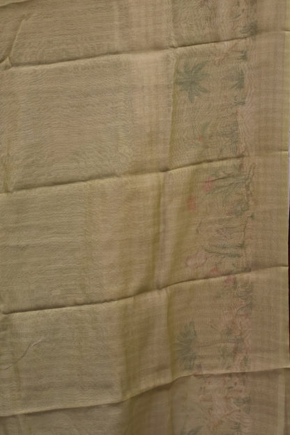 Chanderi Saree Pichwai Print -Lemon Yellow