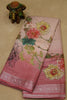 Chanderi Saree Pichwai Print -Pink Zari Line thumbnail