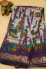 Malai Cotton Saree Kalamkari Print - Lavender thumbnail