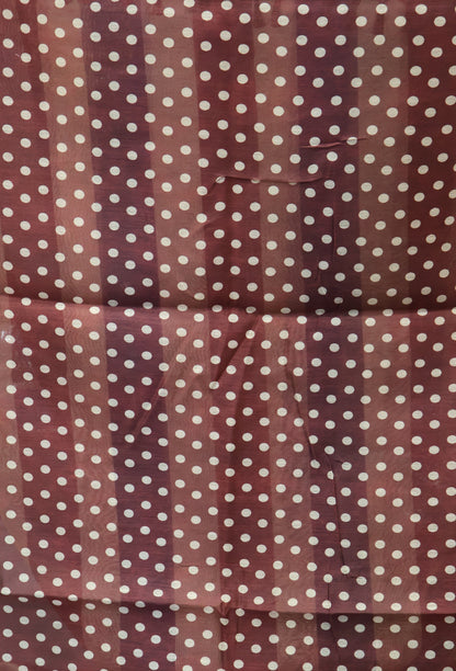 Semi Chanderi Saree-Maroon Vertical Pattern