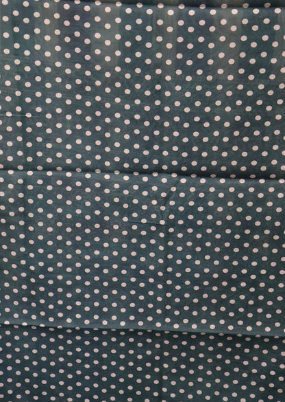 Semi Chanderi Saree-Bottle Green Vertical Pattern