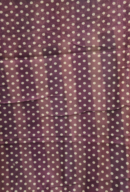 Semi Chanderi Saree-Purple Vertical Pattern