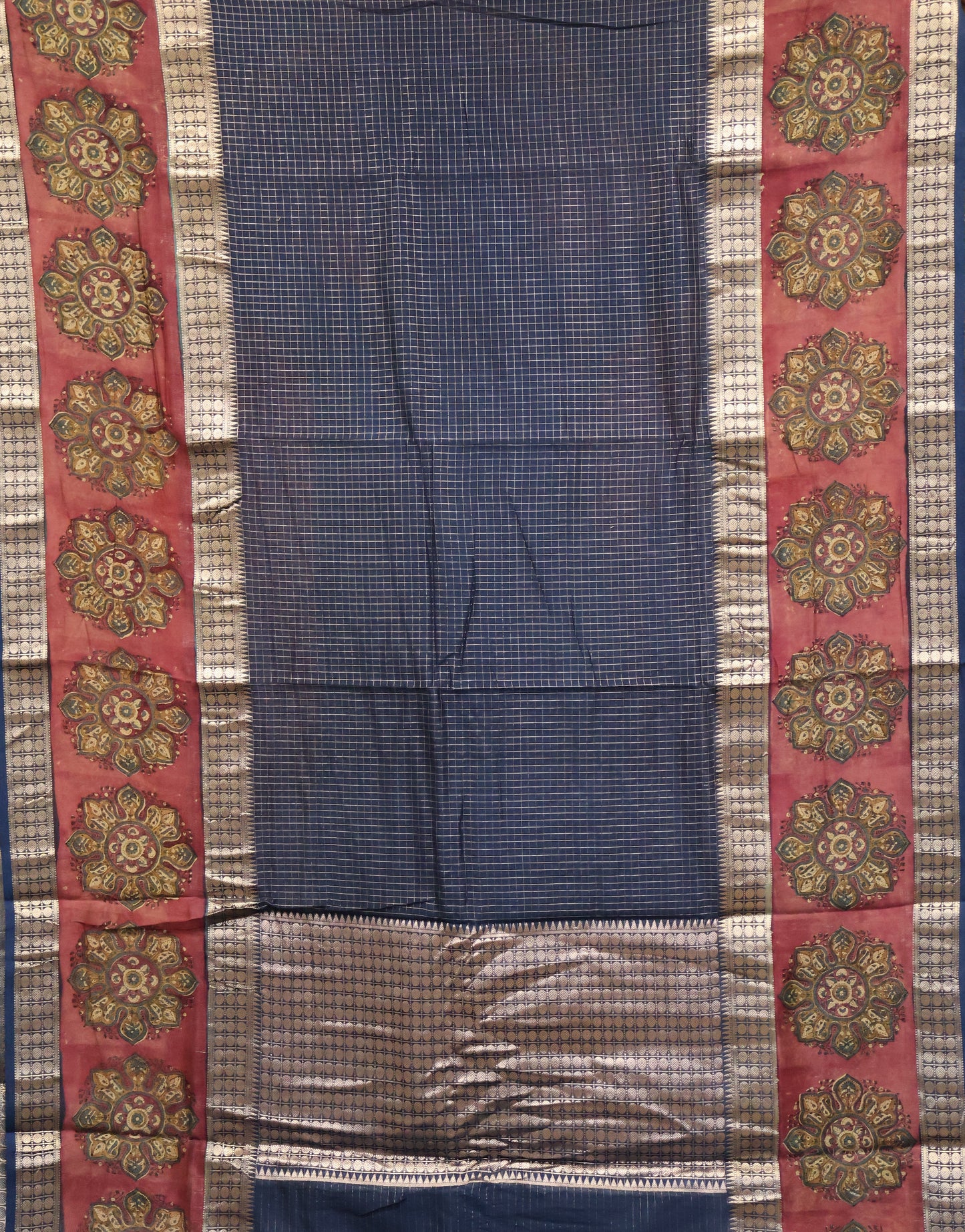 Pure Chanderi -Peacock Blue