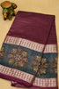 Pure Chanderi -Wine Kolam thumbnail