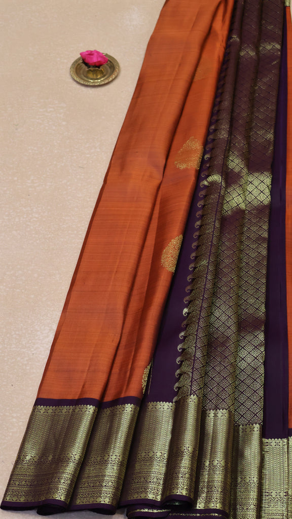 Akshayam-Pure Kanjivaram Saree Korvai Border-Honey-Tree